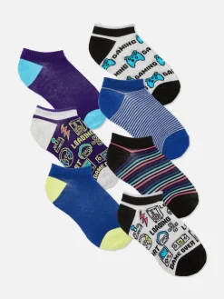 Chaussettes|Primark 7 Paires De Socquettes à Motif Jeux Vidéos Noir