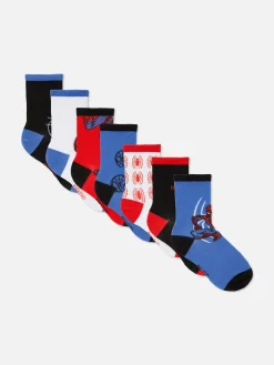 Chaussettes|Primark 7 Paires De Socquettes Marvel Spider-Man Multicolore