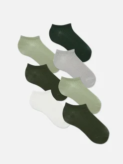 Chaussettes|Primark 7 Paires De Socquettes Ton Sur Ton Vert