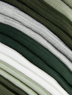 Chaussettes|Primark 7 Paires De Socquettes Ton Sur Ton Vert