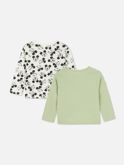 Hauts Et T-Shirts|Primark 2 T-shirts à Manches Longues Disney Mickey Mouse Vert