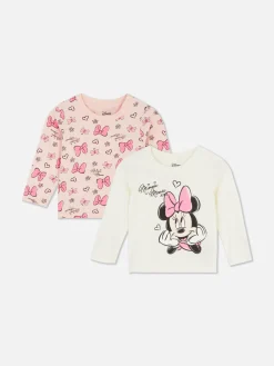 Hauts Et T-Shirts|Primark 2 T-shirts Manches Longues Disney Minnie Mouse Rose