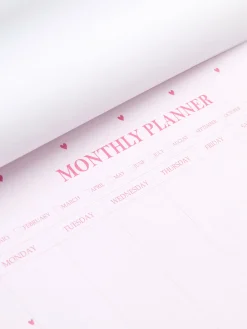 Carnets|Primark Agenda Mensuel A4 à Motifs Cœur Rose