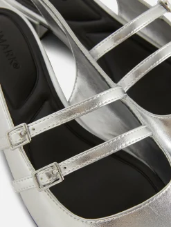 Ballerines|Primark Babies à Talon Ouvert Et Double Bride Argent