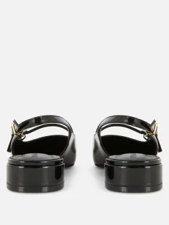 Vêtements Gothiques|Ballerines|Primark Babies à Talon Ouvert Et Double Bride Noir