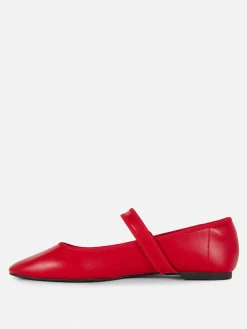 Ballerines|Primark Babies Plates à Bout Rond Rouge