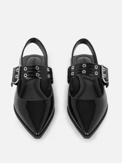 Ballerines|Primark Ballerines à Talon Ouvert Et à Boucle Noir