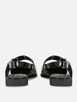 Ballerines|Primark Ballerines à Talon Ouvert Et à Boucle Noir