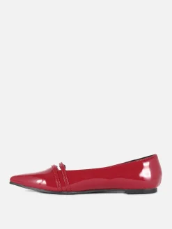 Ballerines|Primark Ballerines Vernies à Bout Pointu Rouge