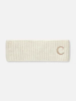 Accessoires Cheveux|Chapeaux, Gants Et Écharpes|Primark Bandeau En Tricot Avec Initiale Brodée Crème