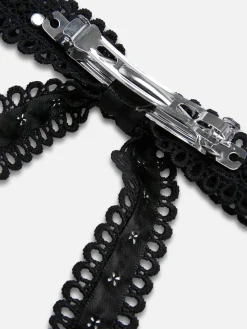 Tout Halloween|Accessoires Halloween|Primark Barrette Avec Nœud En Dentelle Halloween Noir