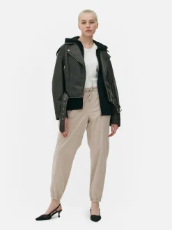 Bas De Jogging|Primark Bas De Jogging à Revers Et Cordon De Serrage Grège