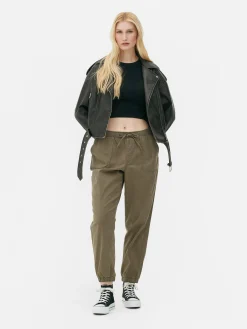 Bas De Jogging|Primark Bas De Jogging à Revers Et Cordon De Serrage Kaki