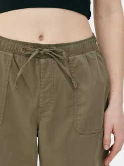 Bas De Jogging|Primark Bas De Jogging à Revers Et Cordon De Serrage Kaki