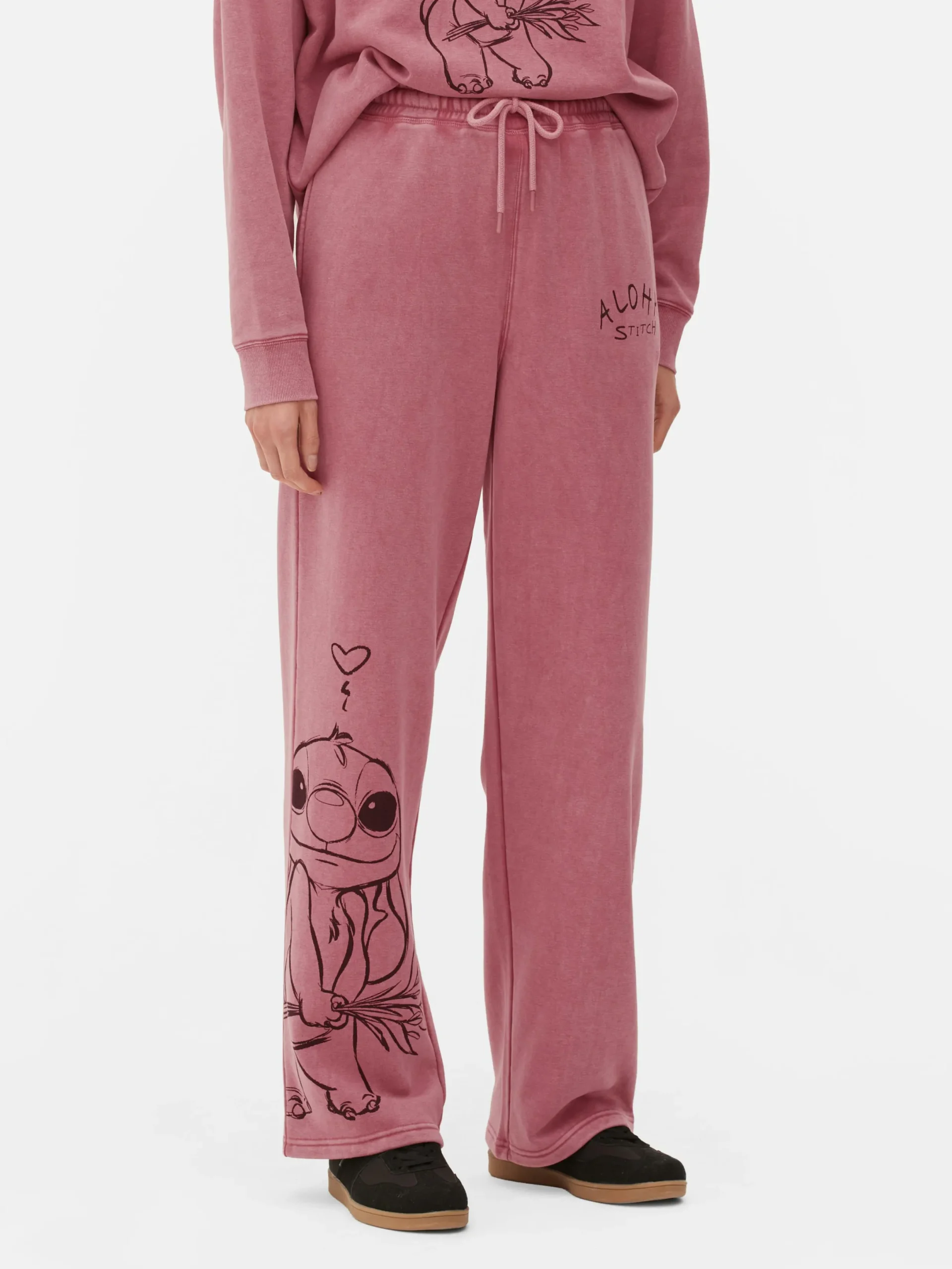 Bas De Jogging|Primark Bas De Jogging Droit à Coordonner Disney Stitch Rose