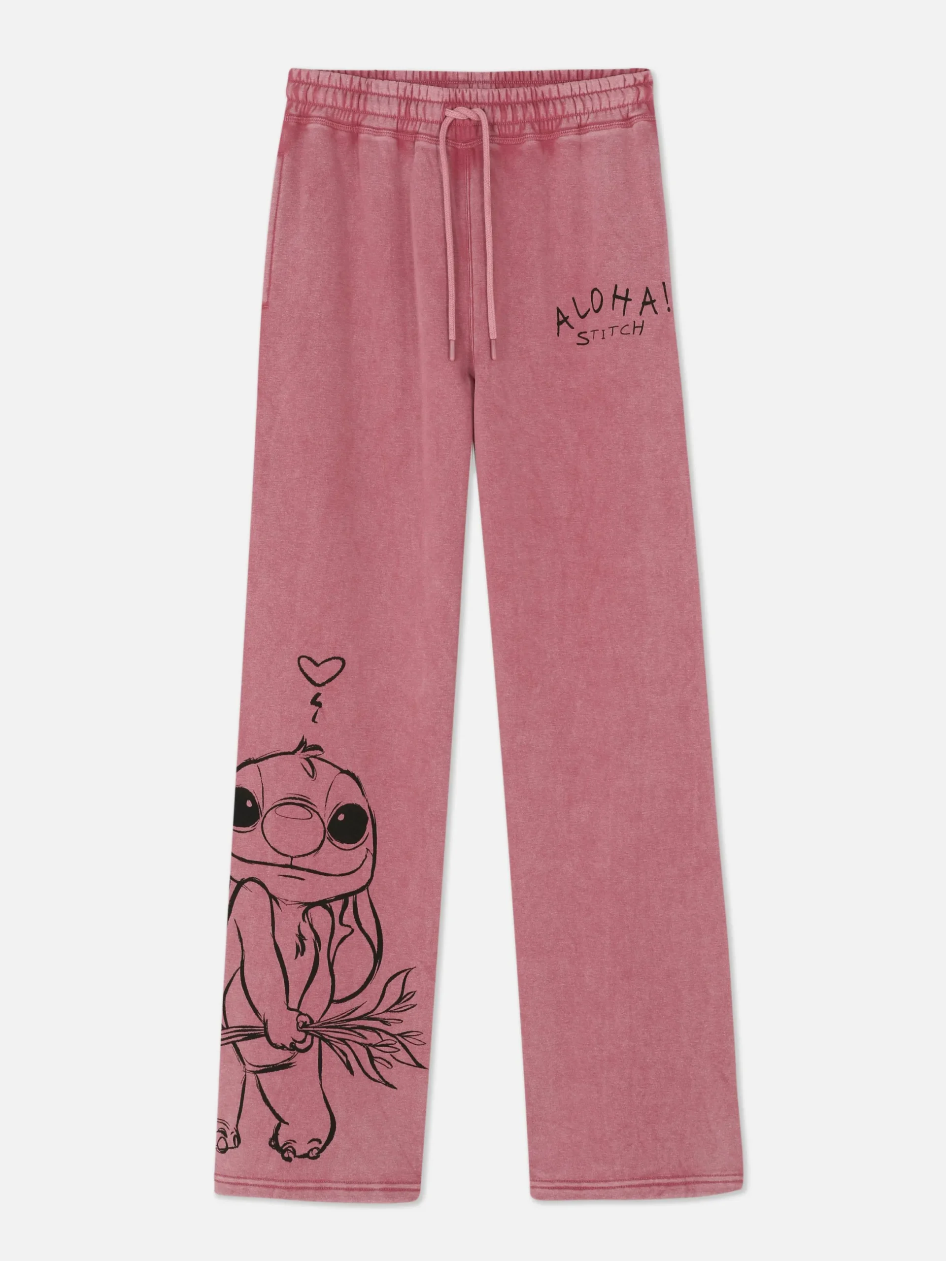 Bas De Jogging|Primark Bas De Jogging Droit à Coordonner Disney Stitch Rose