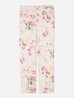 Bas De Pyjama|Primark Bas De Pyjama Coupe Droite En Satin Floral Rose