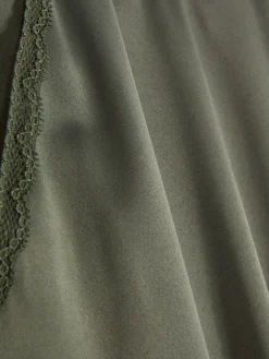 Bas De Pyjama|Primark Bas De Pyjama En Satin à Finitions En Dentelle Kaki