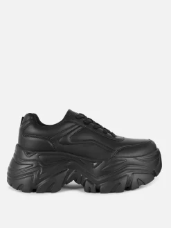 Baskets|Primark Baskets à Semelle Compensée Extreme Noir