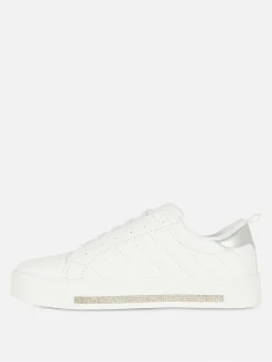 Baskets|Primark Baskets Basses à Strass Blanc