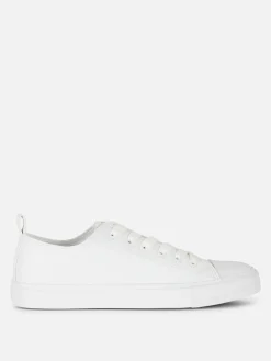 Baskets|Primark Baskets Basses En Simili Cuir Blanc