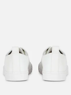 Baskets|Primark Baskets Basses En Simili Cuir Blanc