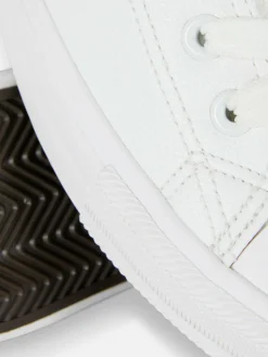 Baskets|Primark Baskets Basses En Simili Cuir Blanc