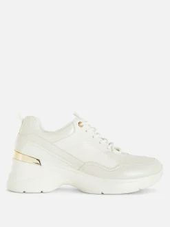 Baskets|Primark Baskets Compensées Avec Finitions Métallisées Blanc