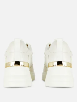 Baskets|Primark Baskets Compensées Avec Finitions Métallisées Blanc