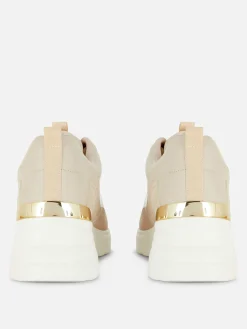 Baskets|Primark Baskets Compensées Avec Finitions Métallisées Rose poudré