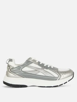 Baskets|Primark Baskets De Sport à Empiècements En Maille Gris