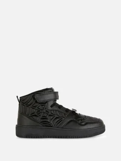 Baskets|Primark Baskets Hautes à Motif En Relief Marvel Spider-Man Noir