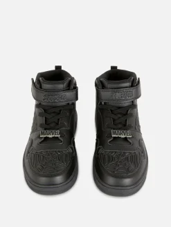 Baskets|Primark Baskets Hautes à Motif En Relief Marvel Spider-Man Noir