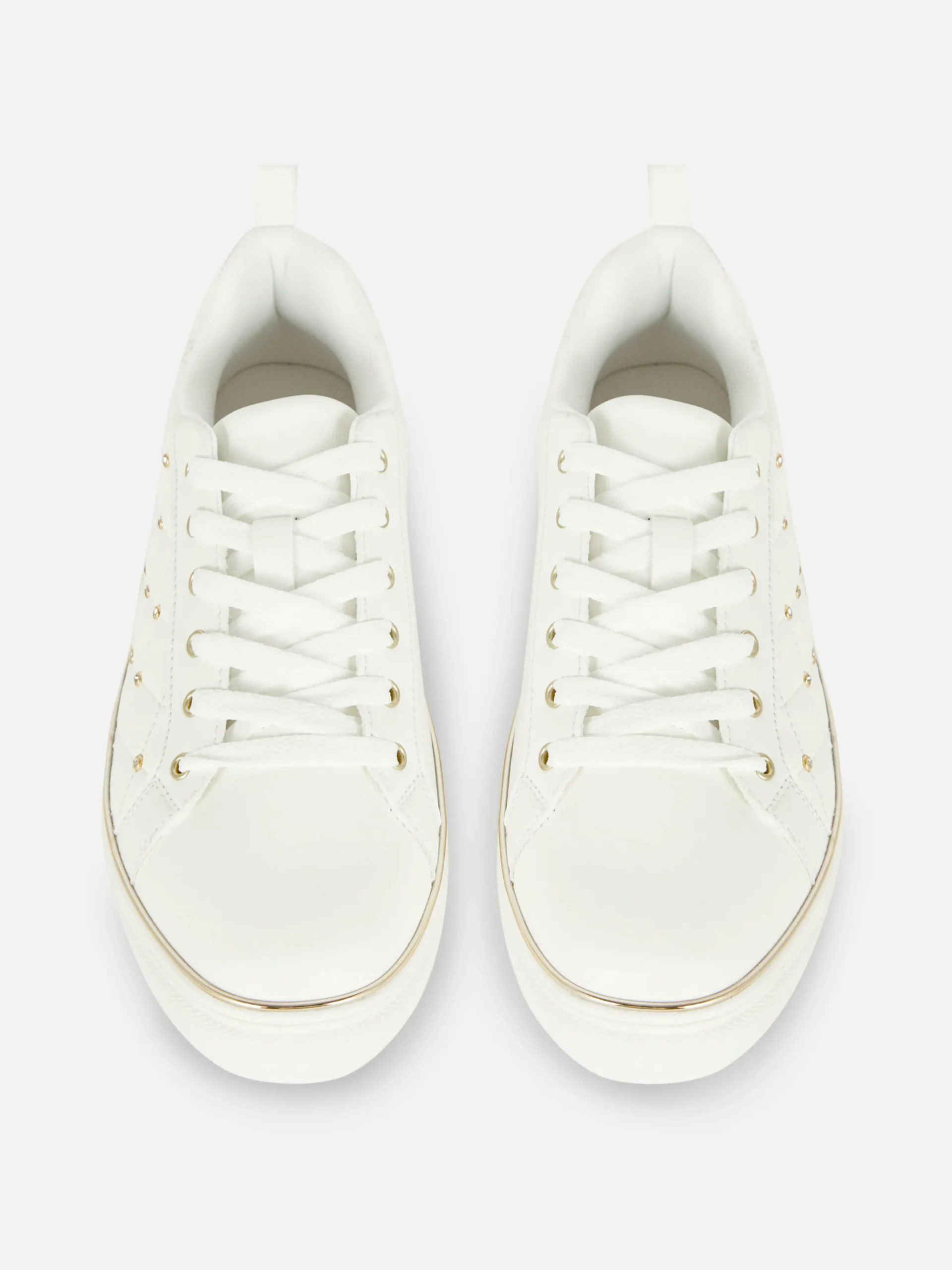 Baskets|Primark Baskets épaisses à Clous Et Strass Blanc