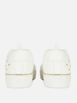 Baskets|Primark Baskets épaisses à Clous Et Strass Blanc