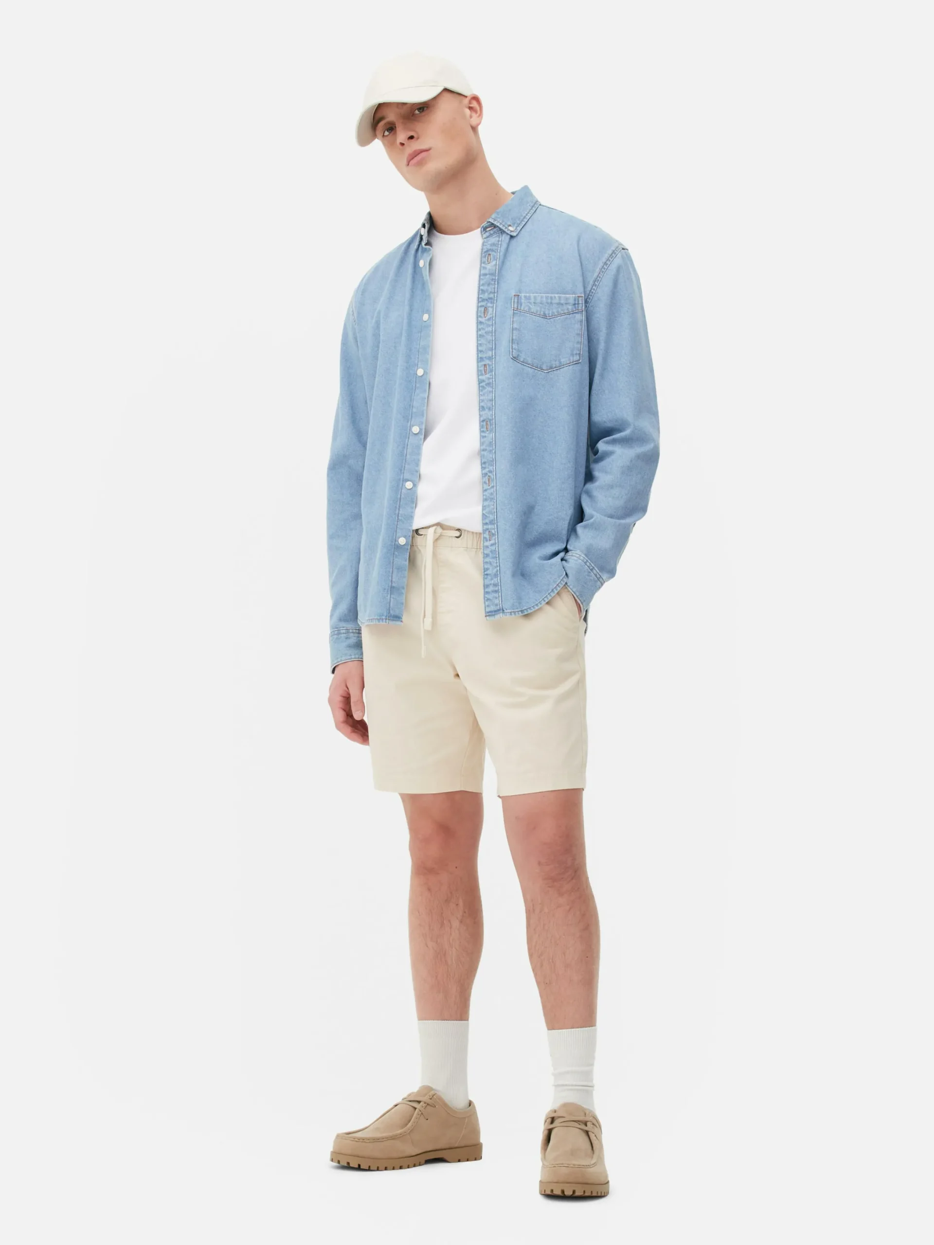 Shorts|Primark Bermuda Avec Cordon De Serrage Grège