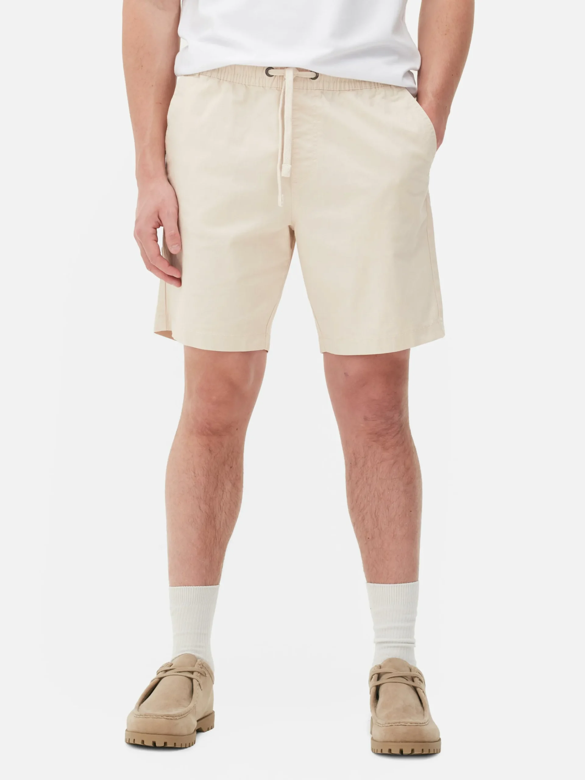 Shorts|Primark Bermuda Avec Cordon De Serrage Grège