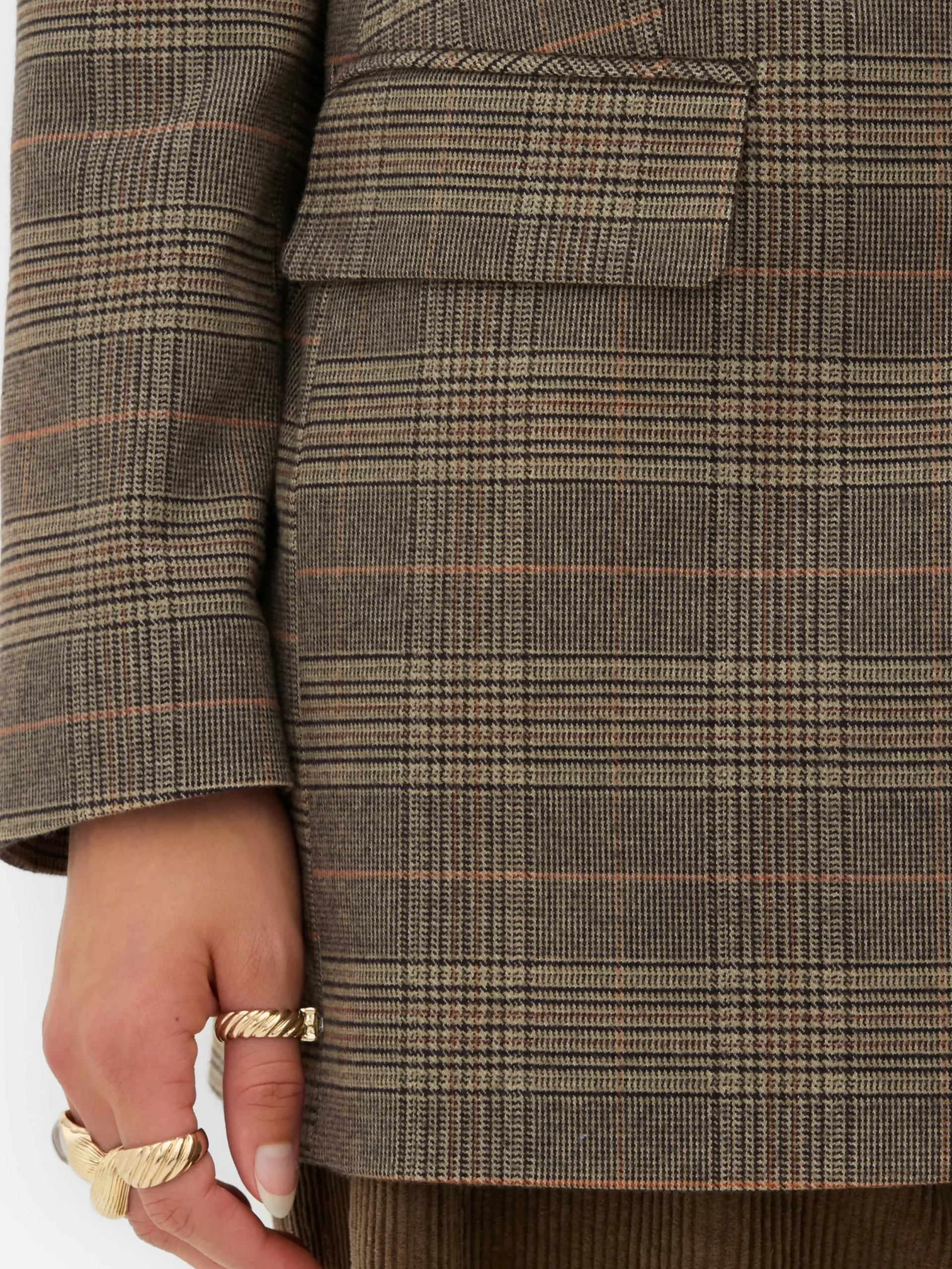 Blazers|Primark Blazer à Carreaux à Boutonnage Simple Rita Ora Marron