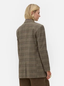 Blazers|Primark Blazer à Carreaux à Boutonnage Simple Rita Ora Marron