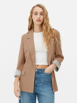 Blazers|Primark Blazer Ajusté à Effet Bord à Bord Terracotta