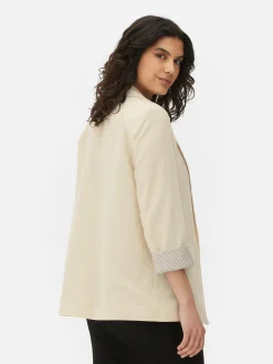 Blazers|Primark Blazer Ajusté à Effet Bord à Bord Écru