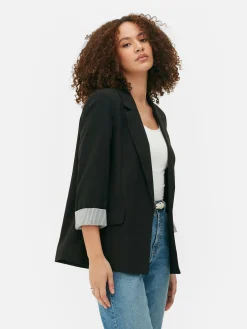 Blazers|Primark Blazer Ajusté à Effet Bord à Bord Noir