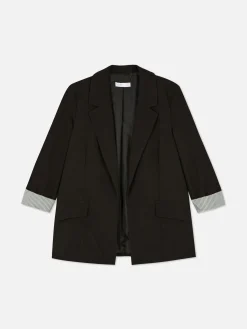 Blazers|Primark Blazer Ajusté à Effet Bord à Bord Noir