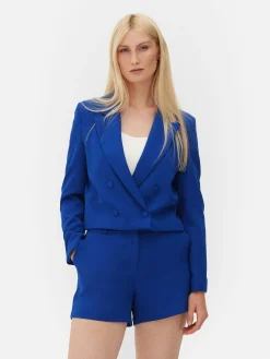 Blazers|Primark Blazer Court à Boutonnage Croisé à Coordonner Bleu cobalt