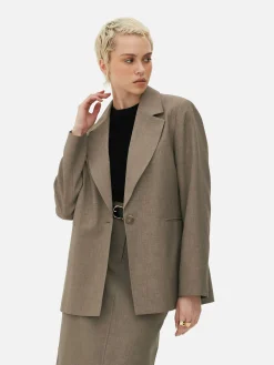Blazers|Primark Blazer Oversize à Boutonnage Simple à Coordonner Kaki