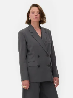 Blazers|Primark Blazer Oversize à Boutonnage Croisé Rita Ora Anthracite