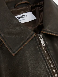 Manteaux Et Vestes|Primark Blouson Bomber En Simili Cuir à Effet Vieilli Rita Ora Marron