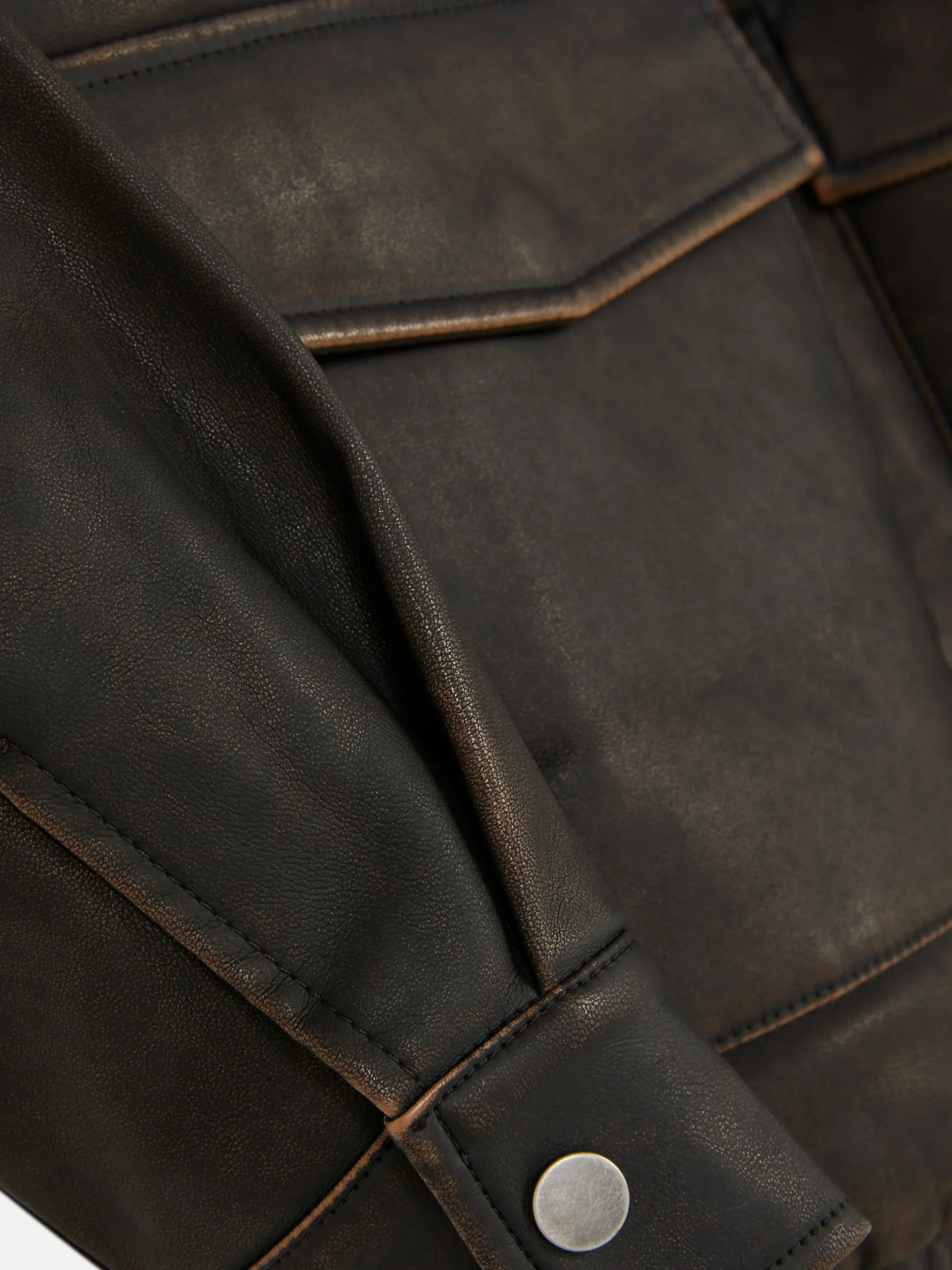 Manteaux Et Vestes|Primark Blouson Bomber En Simili Cuir à Effet Vieilli Rita Ora Marron