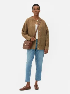Manteaux Et Vestes|Primark Blouson Bomber Tricoté Oversize Camel