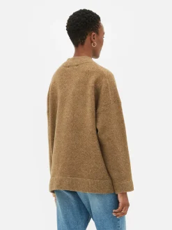 Manteaux Et Vestes|Primark Blouson Bomber Tricoté Oversize Camel